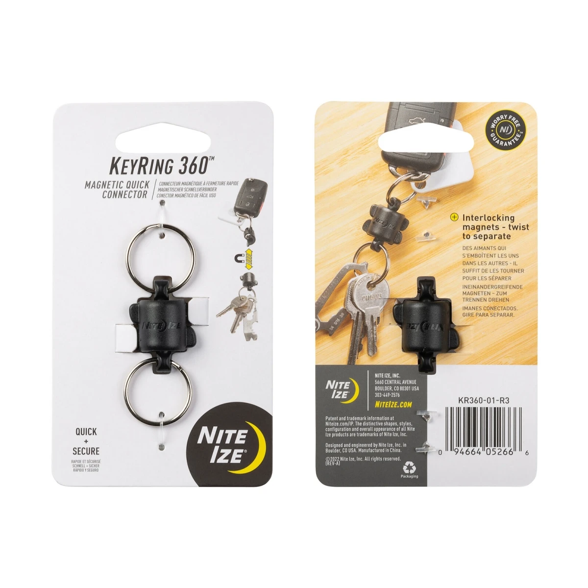Keyring 360 Degree Magnetic Connect Double Key Ring