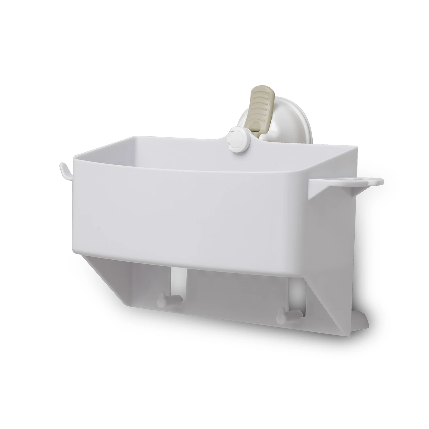 White Tub Organizer For Bathroom Storage And Shower Accessories