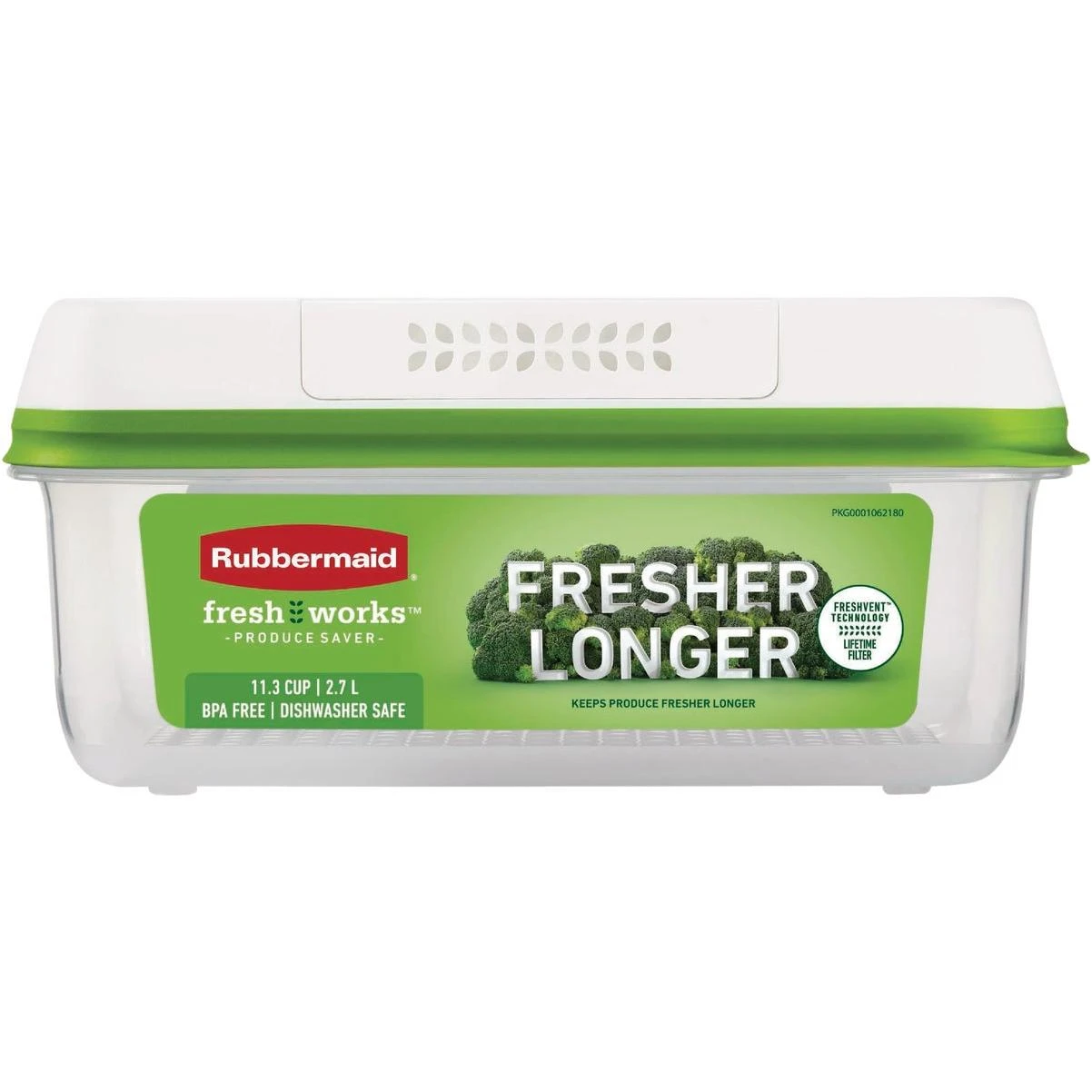 Freshworks 11.3 Cup Rectangle Produce Container With Freshvent Technology