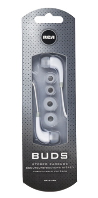 White In-ear Stereo Earbuds With Noise Isolation And Multiple Ear Tips