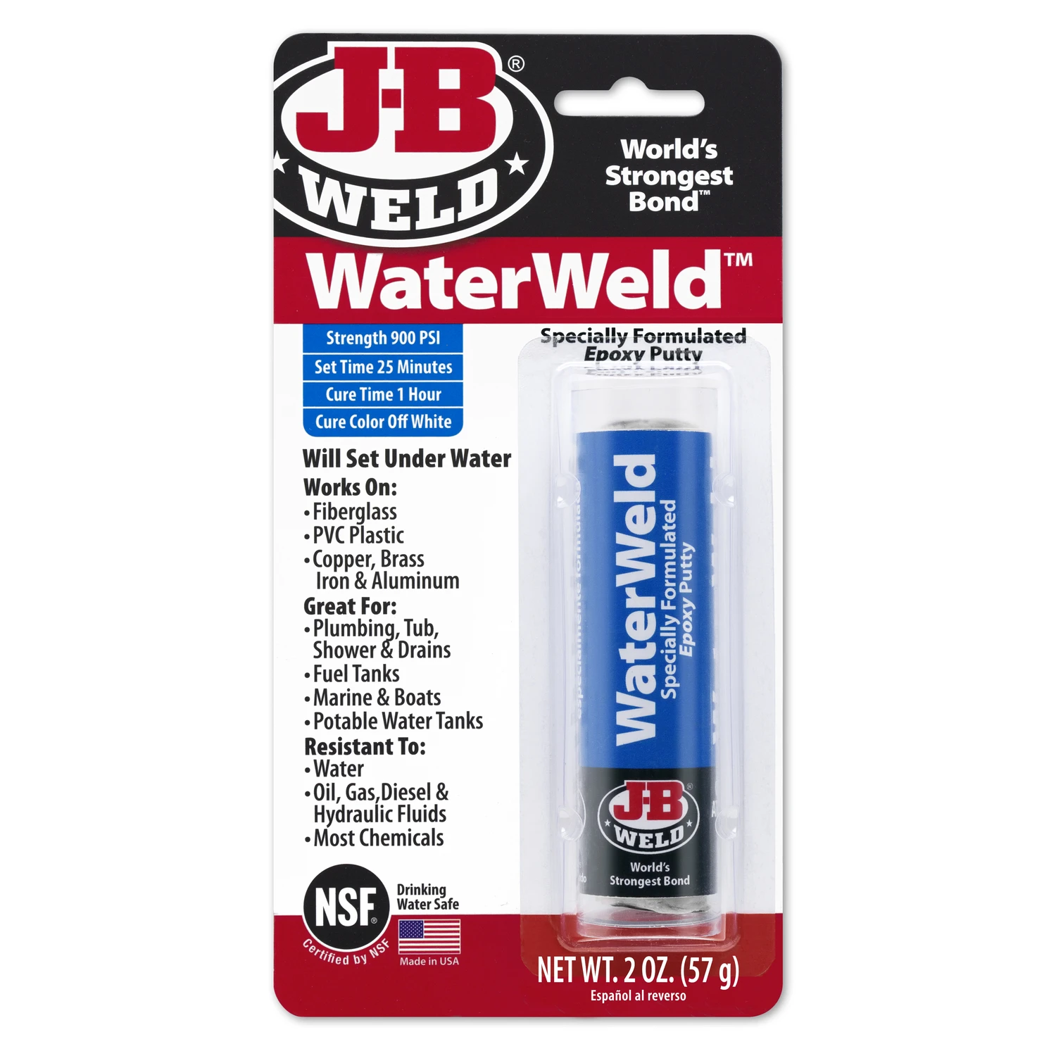Waterweld Automotive Epoxy Putty, 2 Ounce, Waterproof, Fast Setting