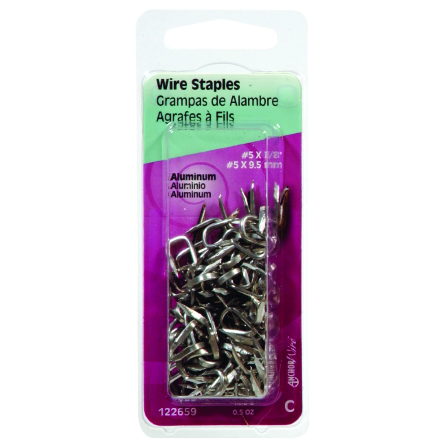Wire Staples, #5 Aluminum, 3/8-in., .5-oz.