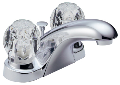 Chrome 2-handle 4 In. Centerset Bathroom Faucet With Pop-up Drain