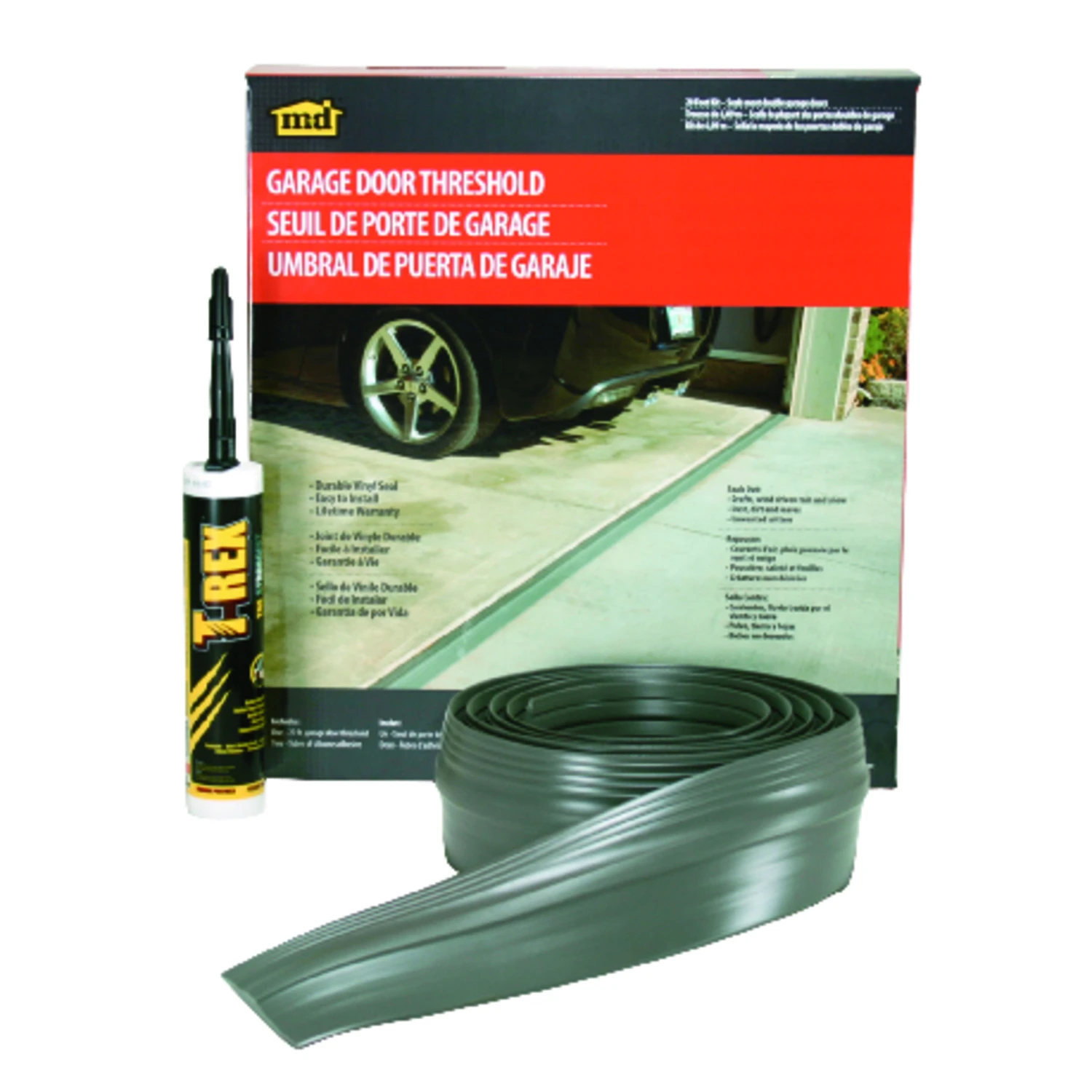 3-1/2 In. X 20 Ft. Gray Vinyl Garage Door Threshold Seal Kit
