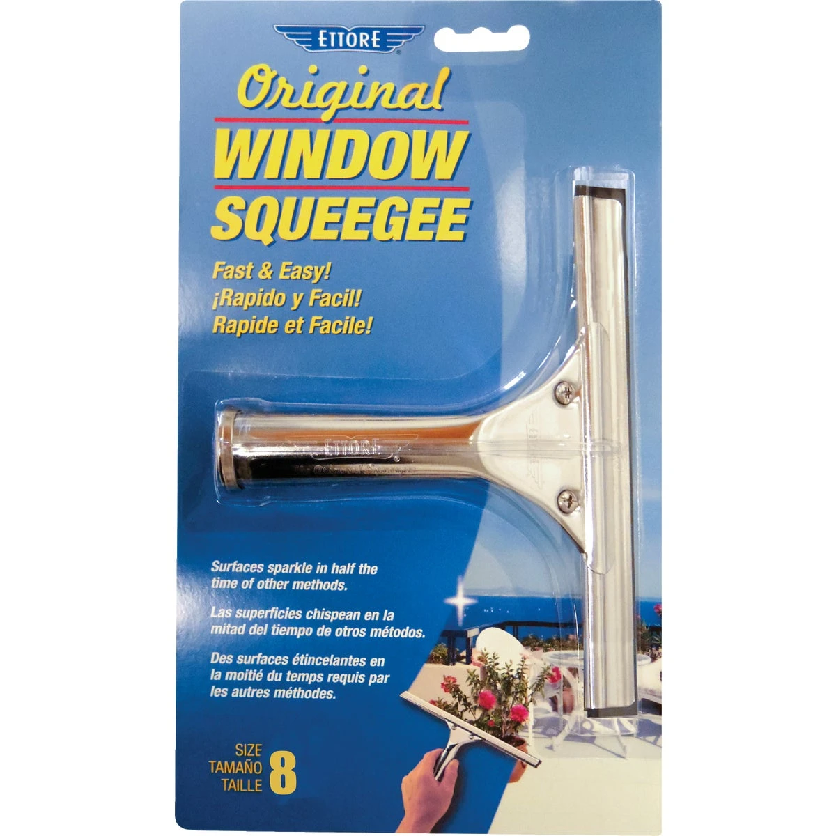 Professional Stainless Steel Window Squeegee With 8 Inch Blade