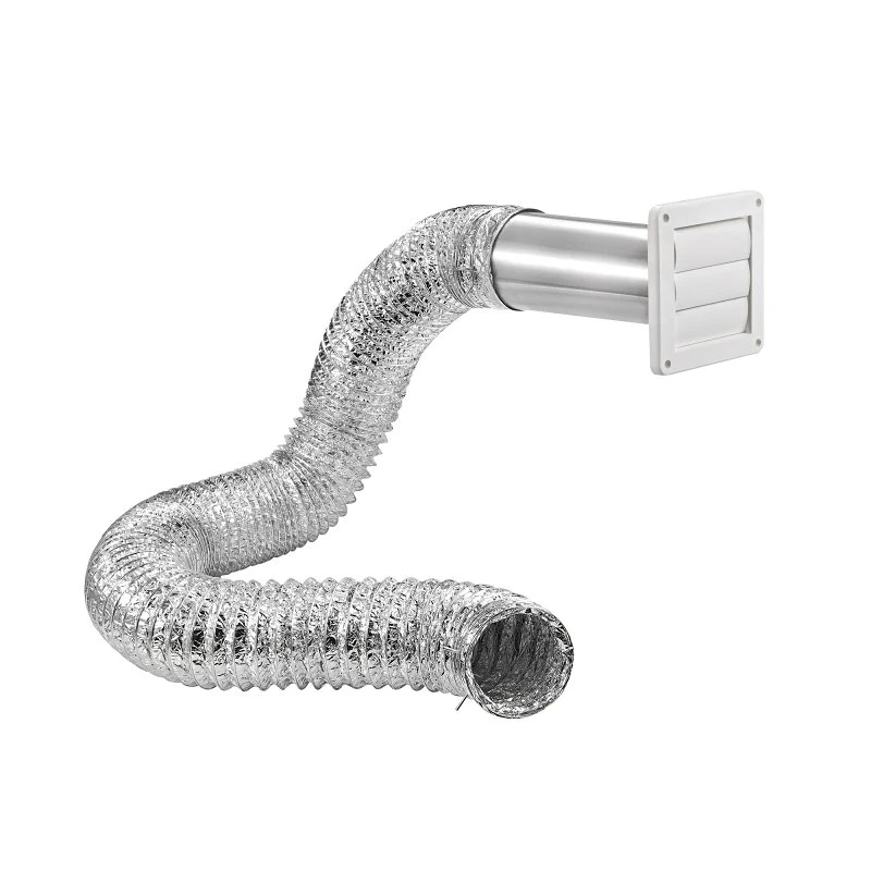 8 Foot Dryer Exhaust Wall Louvered Vent Kit In White Finish