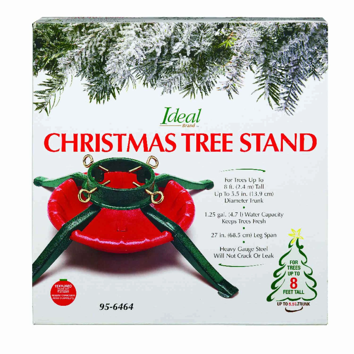 Christmas Tree Stand With Four Steel Legs, 27 Inch Diameter Base, Fits Trees Up To Eight Feet Tall