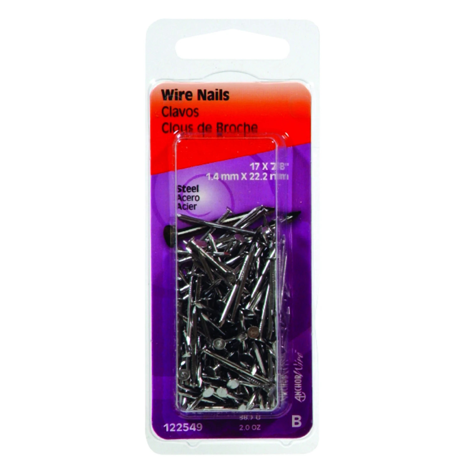Wire Nails, Bright, 7/8-in. X 17, 2-oz.