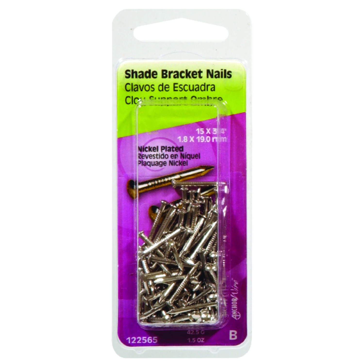 3/4-in. X 15 Nickel-plated Shade Bracket Nails, 1-1/2 Oz.