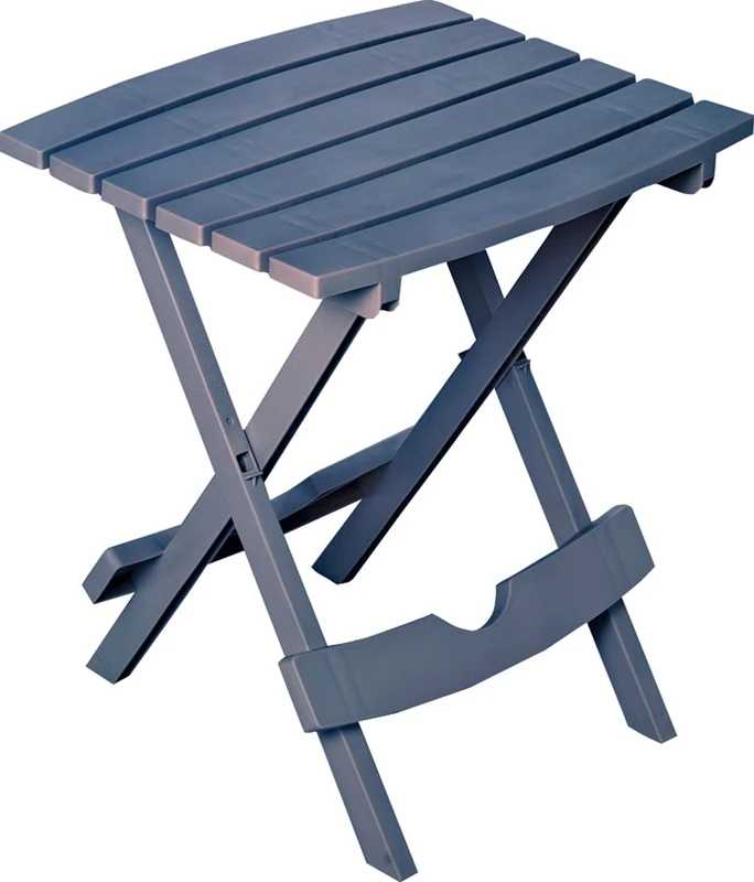 Quik Fold Patio Side Table, Resin Construction, Bluestone Color