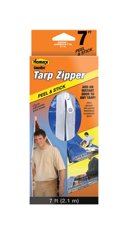 7-foot Peel And Stick Tarp Zipper Door For Easy Access And Weather Protection