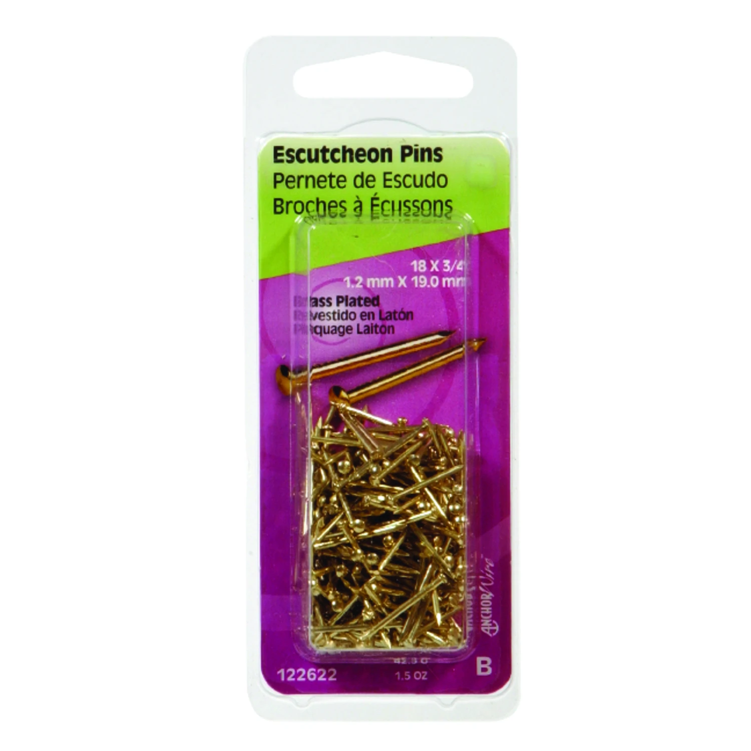 3/4-in. X 14 Brass-plated Escutcheon Pins, 1-1/2 Oz.