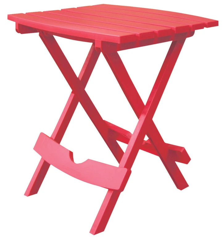 Quik Fold Patio Side Table, Resin, Cherry Red