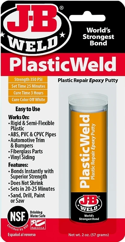 J-b Kwik Plastik Plastic Repair Epoxy Putty Stick, 2 Ounce