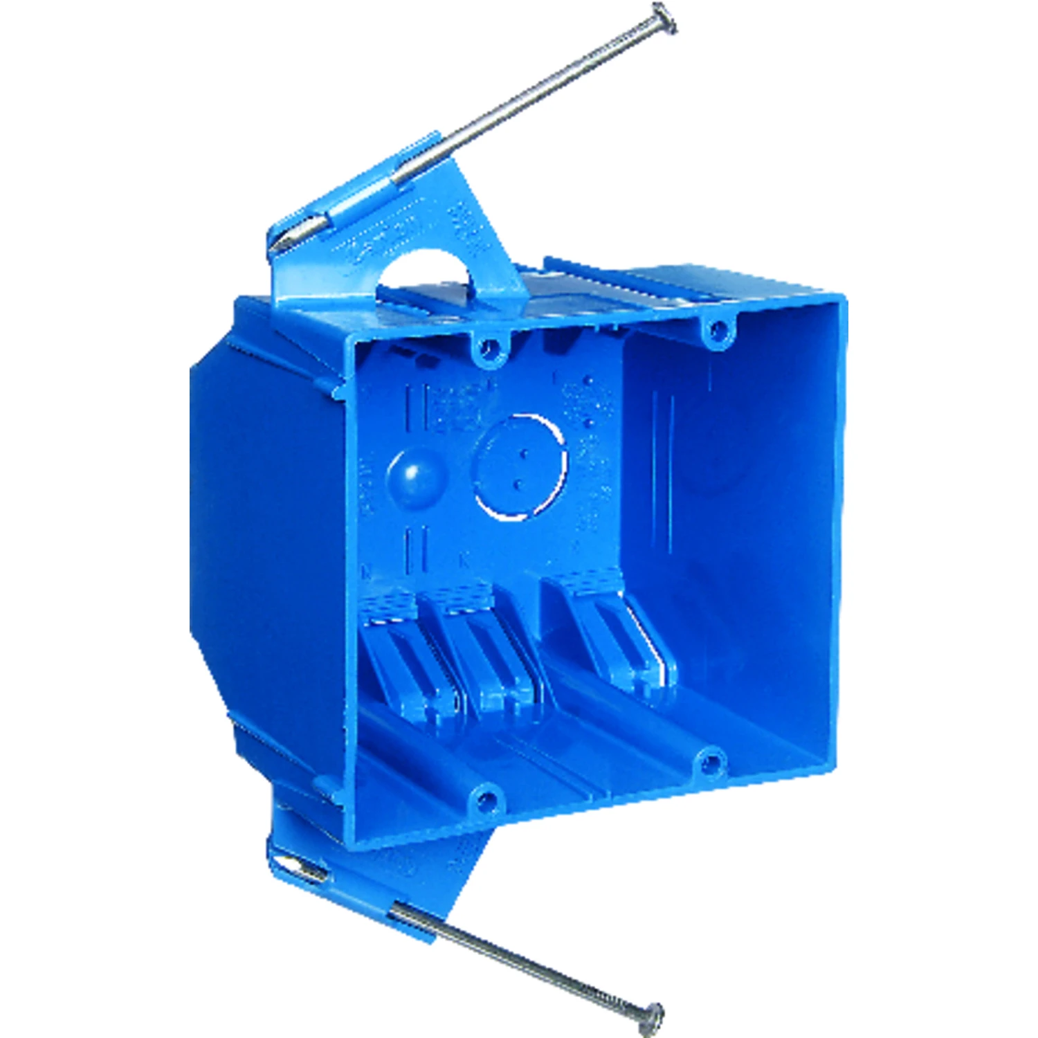 Two Gang New Work Electrical Switch And Outlet Box, 3.75 Inches By 4 Inches By 3 Inches Deep