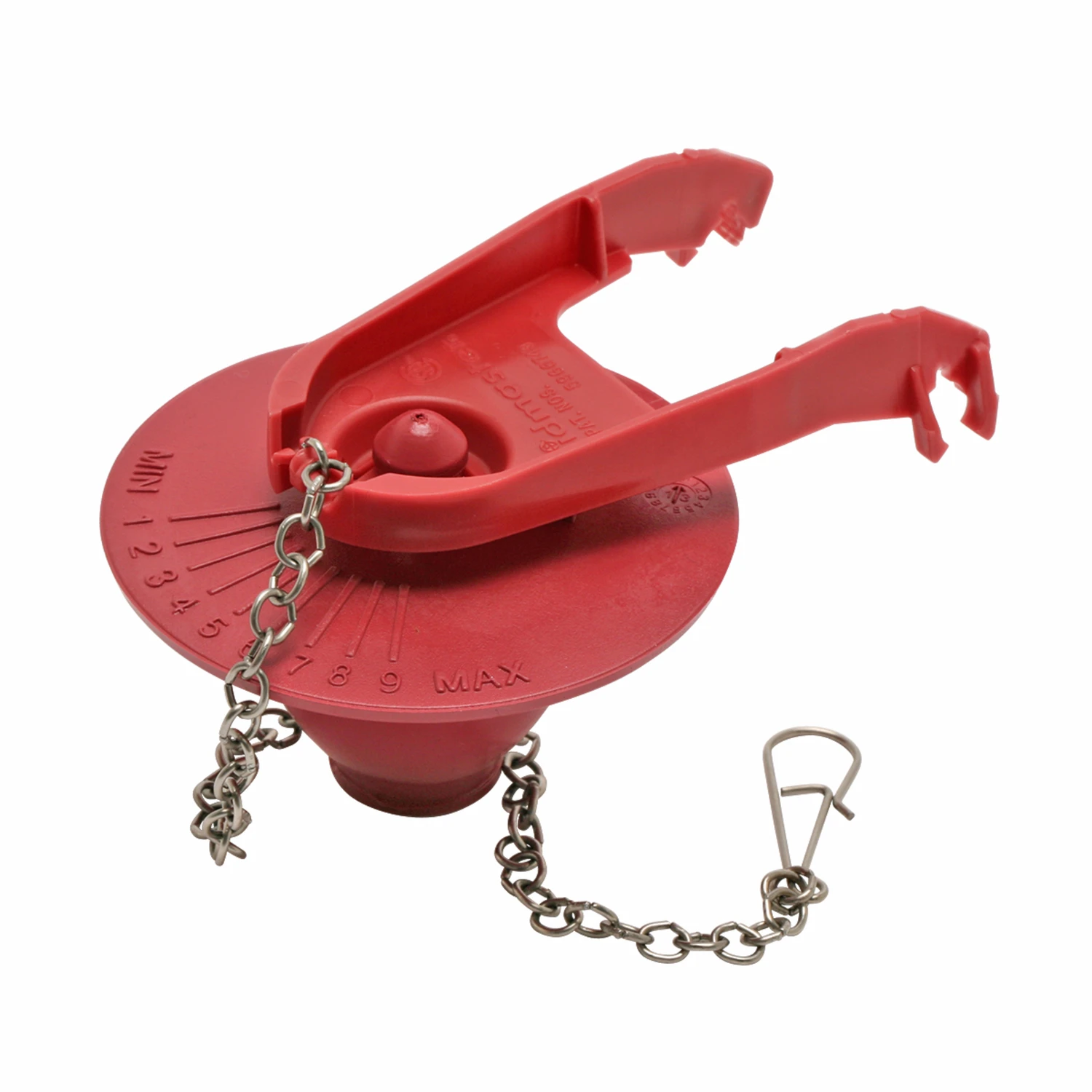 Adjust-a-flush Toilet Flapper Red Universal Fit With Adjustable Height