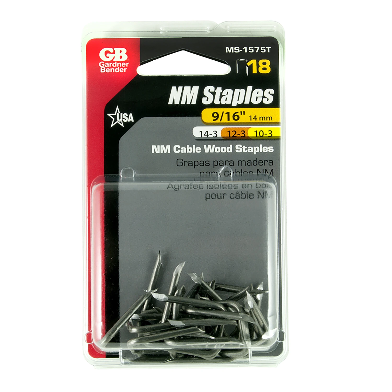 9/16-in. Metal Cable Staples, 18-pk.