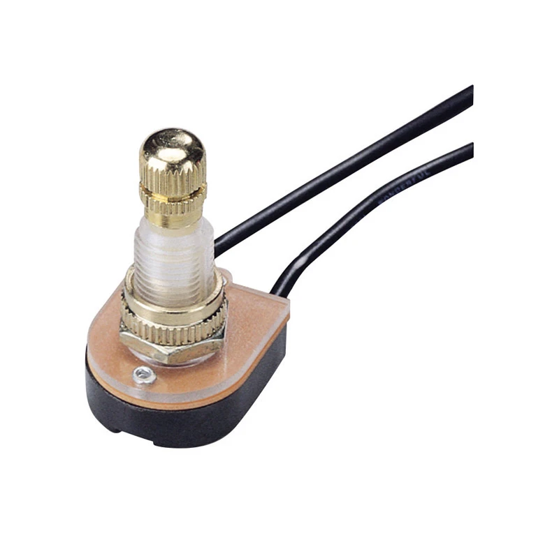 Rotary Switch, Bright Brass, 125-volt, 6-amp