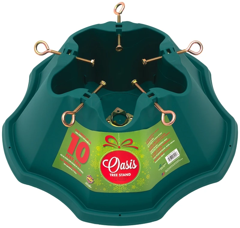 Green Plastic Christmas Tree Stand For Trees Up To Ten Feet