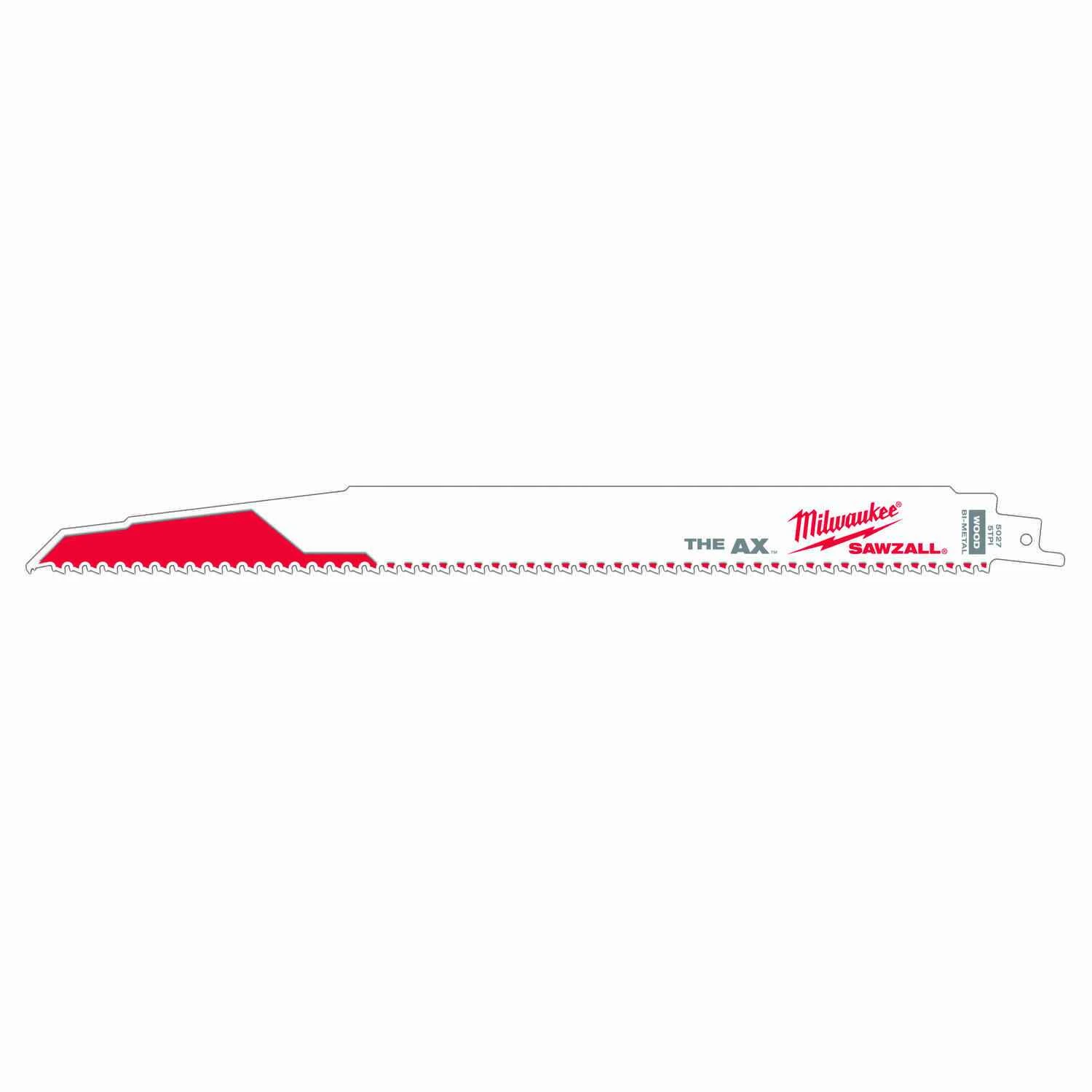 Sawzall Ax Reciprocating Blade, 5 Tpi, 12 In.