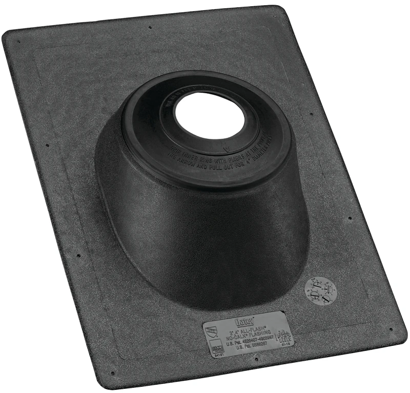 Thermoplastic No-calk Base Roof Flashing For 1.5 To 3 Inch Pipes