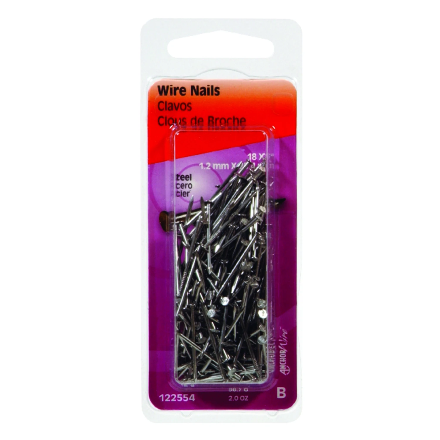 Bright Wire Nails 1 Inch Length 18 Gauge 2 Ounce Pack