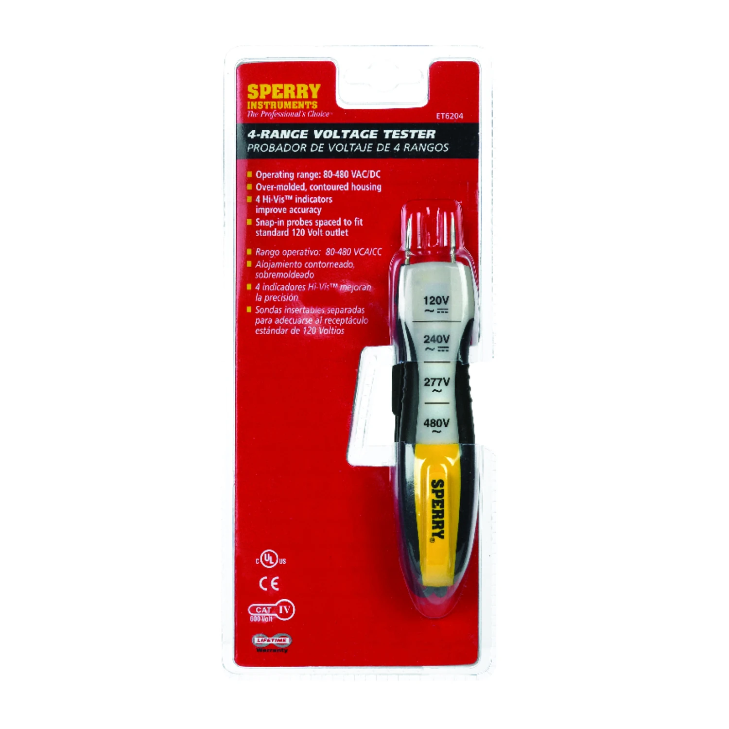 Four-range Voltage Tester For 80 To 480 Volts Ac And Dc