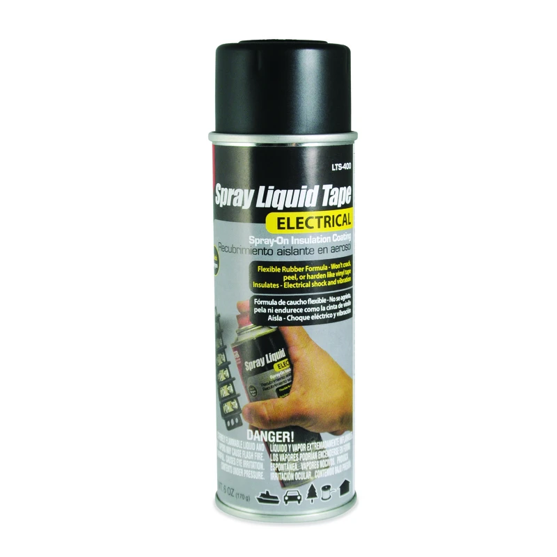 Spray Electrical Tape, Waterproof, Black, 6-oz.