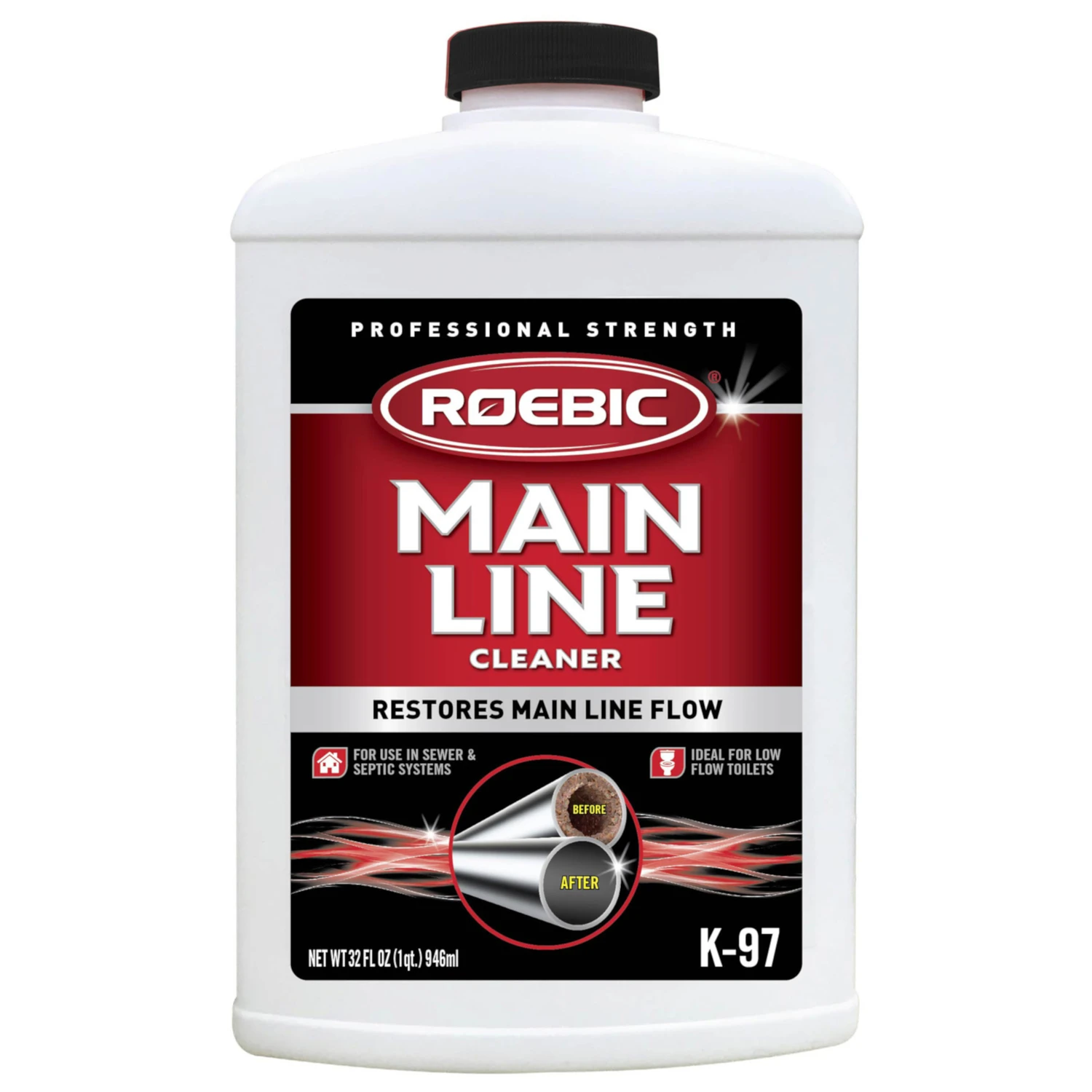 Main Line Sewer And Septic Cleaner, 32 Ounce Bottle