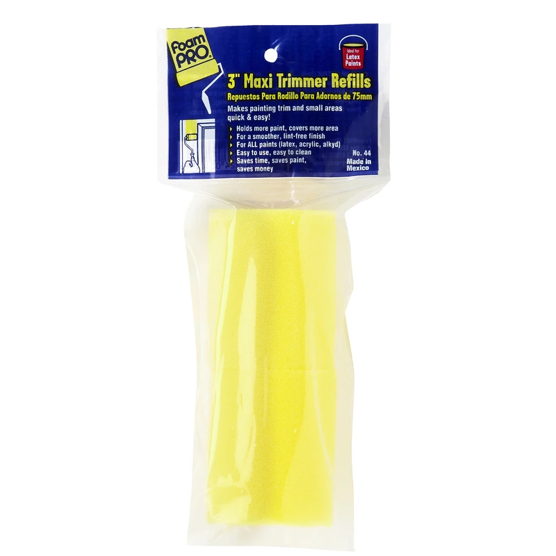 Foam Maxi Trim Paint Roller Cover Refills, 3 X 3/8 In. Nap, 2-pk.