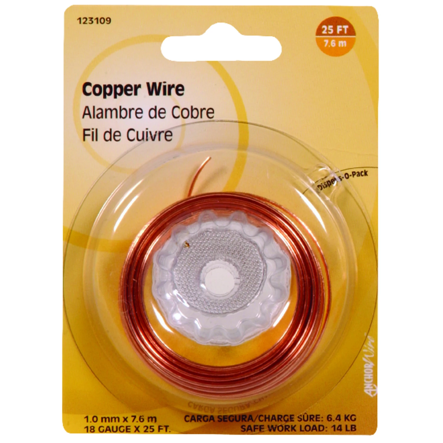 18-gauge Solid Copper Electrical Wire, 25 Feet Length