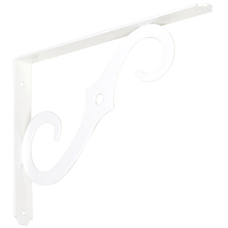 10 Inch By 7 Inch Antique White Ornamental Metal Shelf Bracket