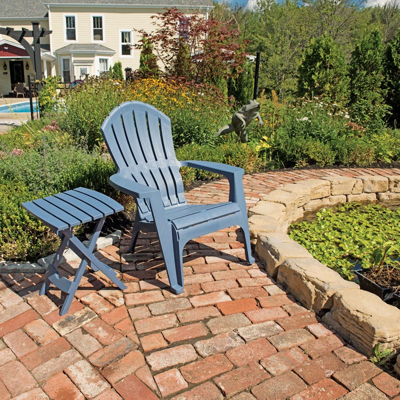 Realcomfort Adirondack Chair, Ergonomic Design, Durable Resin Material, Bluestone Color