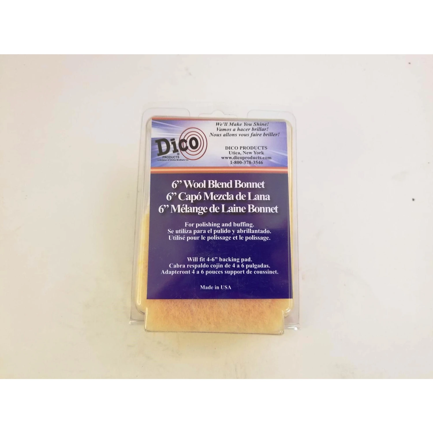 6 Inch Lambswool And Synthetic Fiber Polishing Bonnet For Buffing