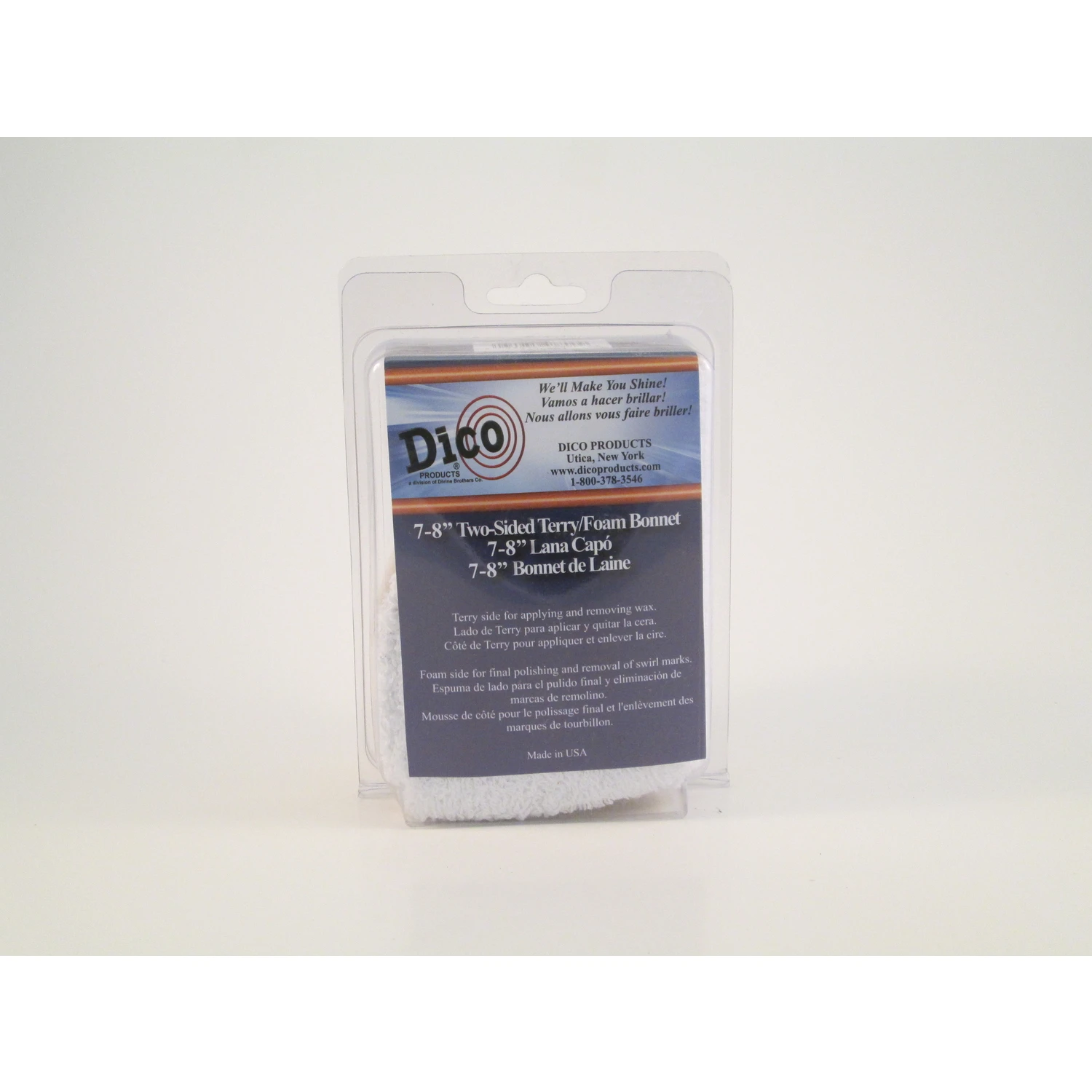 7 Inch Terry Foam Polishing Bonnet For Final Finishing And Swirl Mark Removal