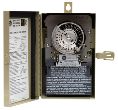 15163 24-hour Heavy Duty Mechanical Time Switch, Beige Metal, 120-volt