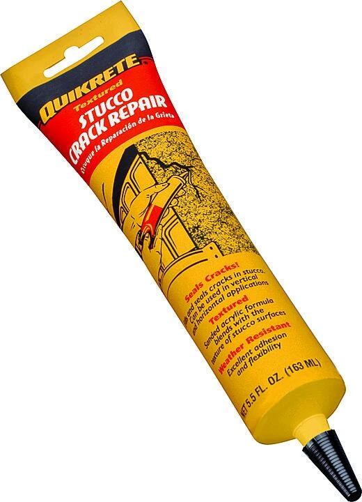 Stucco Crack Repair, 5.5 Ounce Tube For Exterior And Interior Wall Repairs