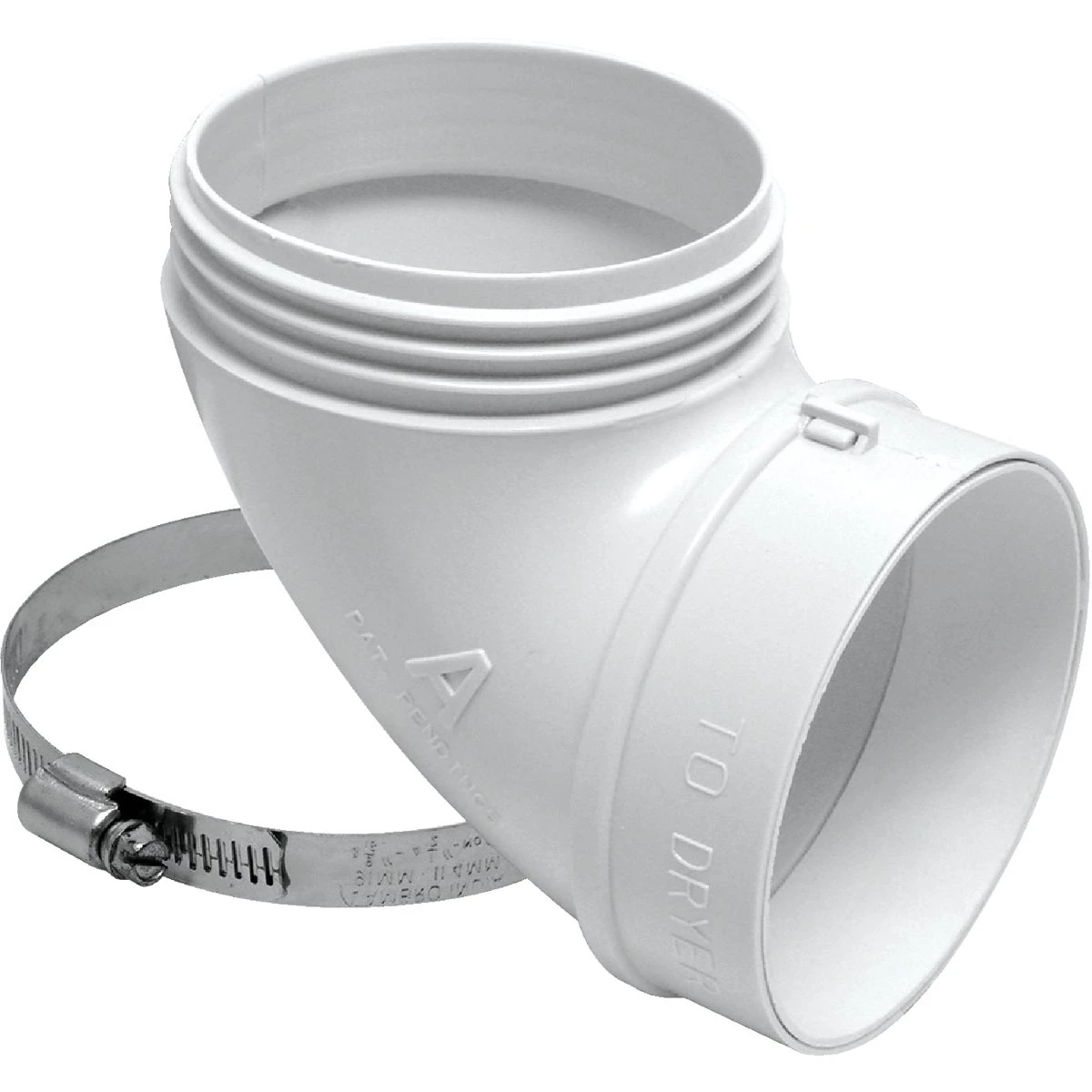 4 Inch Quick Fit Clothes Dryer Exhaust Elbow In White Abs Plastic