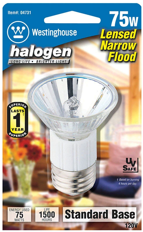 Halogen Flood Light Bulb, 75-watts