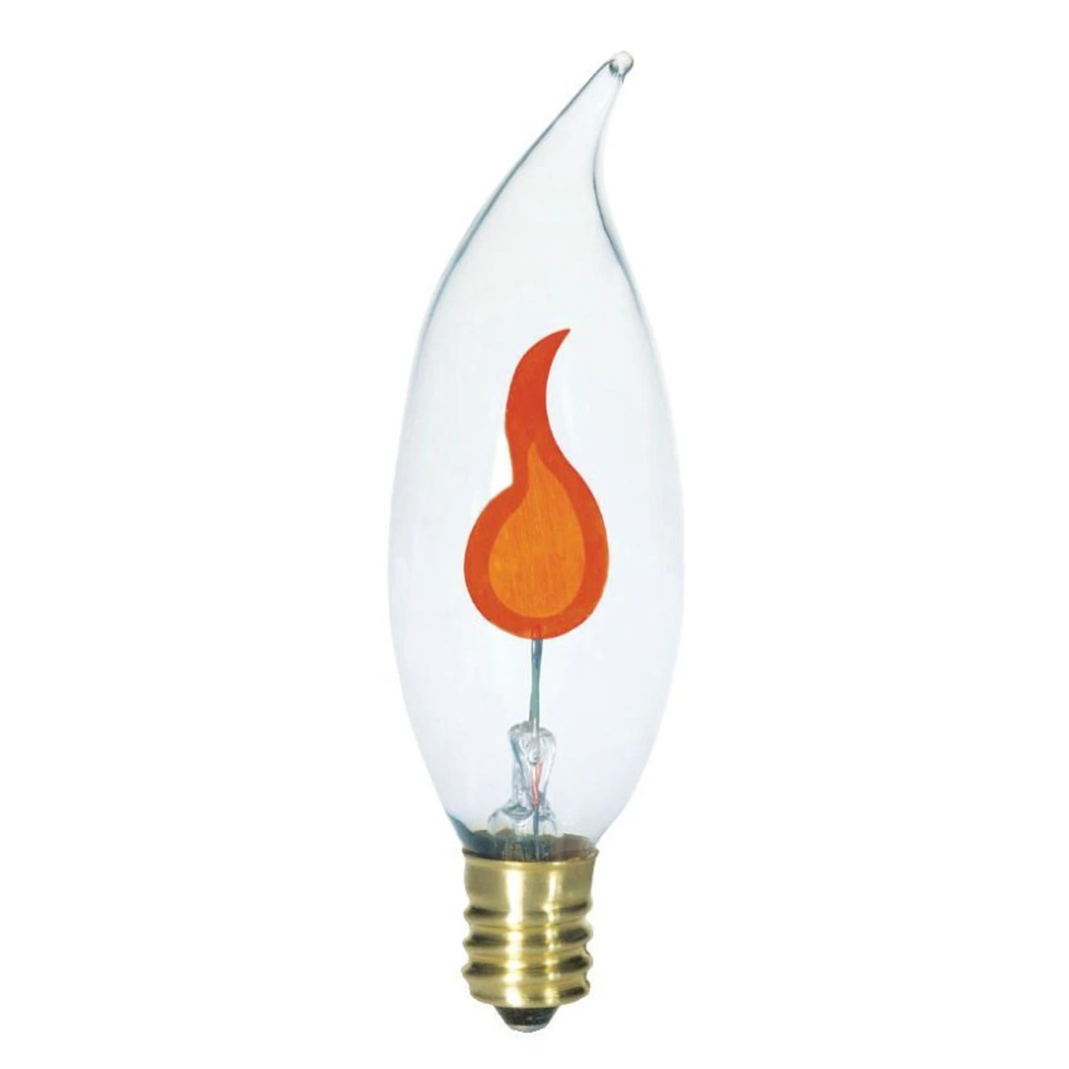 Flicker Flame Light Bulb, Clear, Candelabra Base, 3-watts