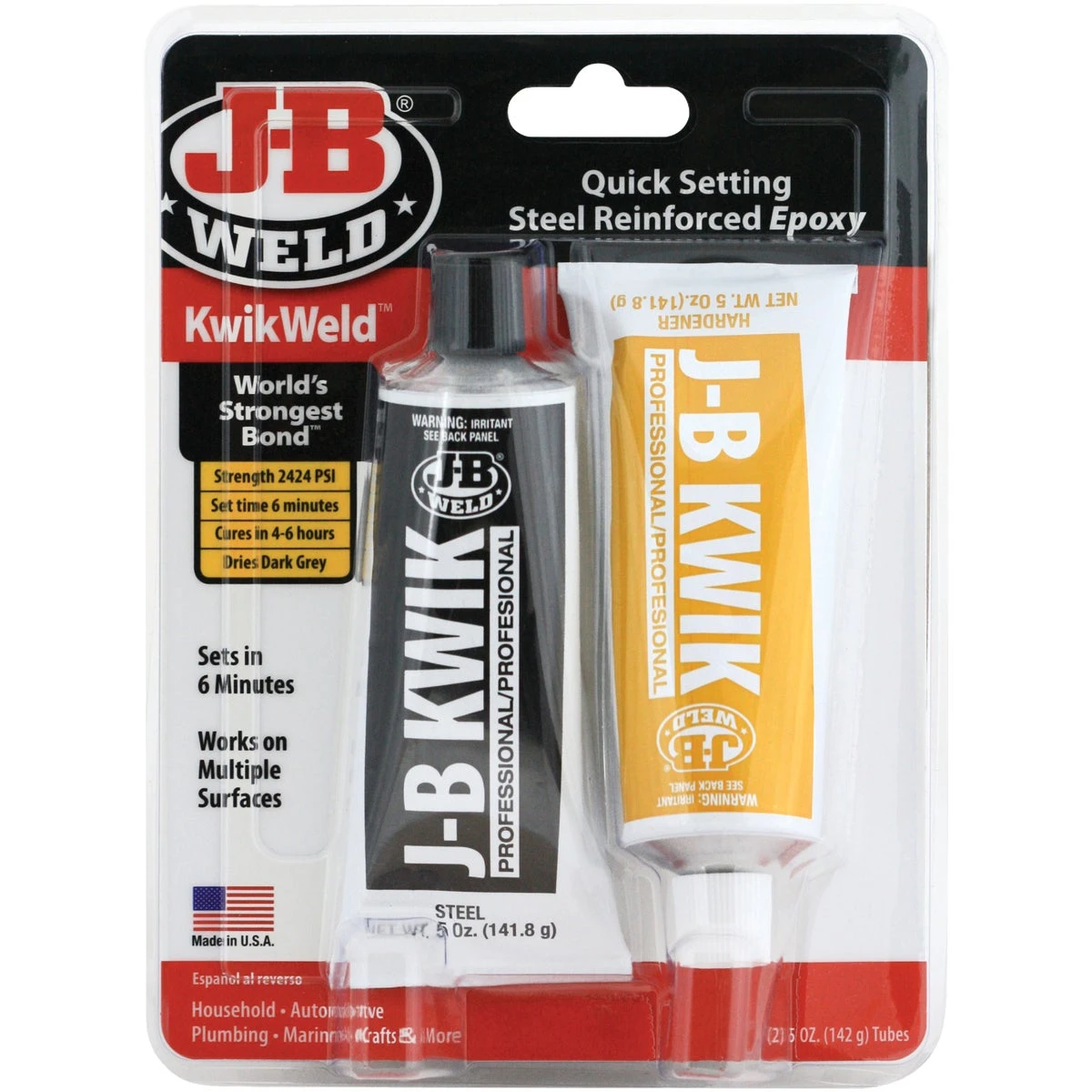 Cold Weld Kwikweld Epoxy Adhesive, 10 Ounce Two-part Steel Reinforced