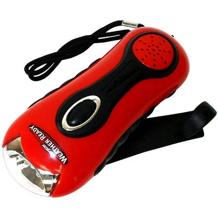 Weather Ready Radio Crank Light With 5 Led Rechargeable Battery