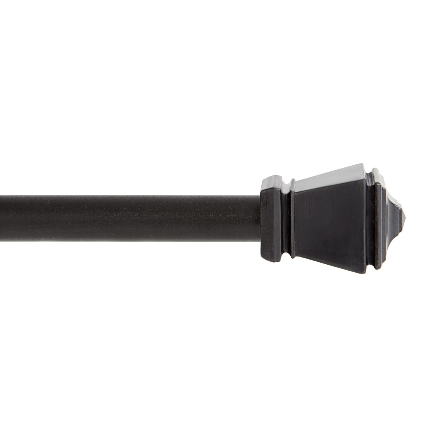 Amelia Black Cafe Curtain Rod Adjustable 7/16 Inch Diameter 28 To 48 Inch Length