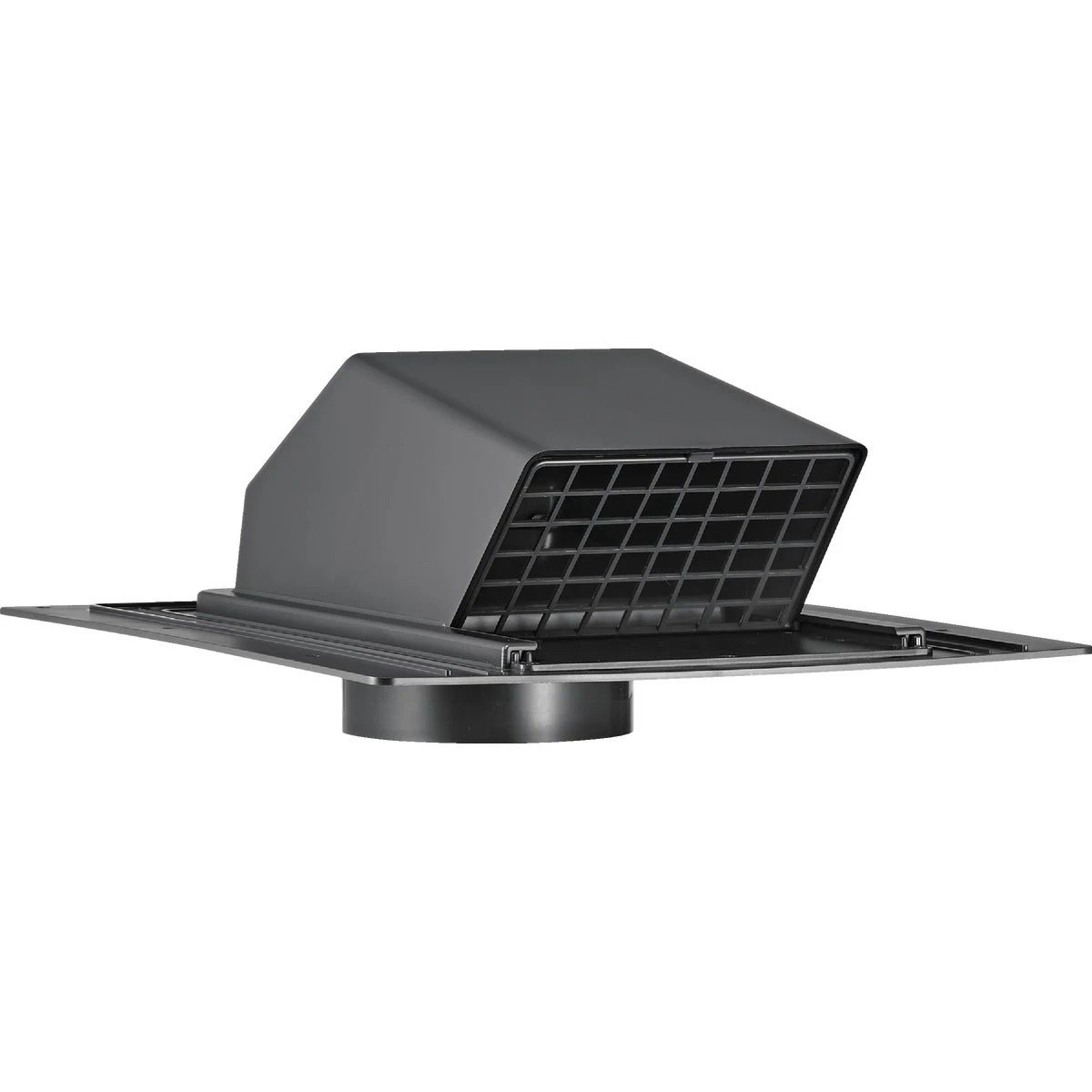 4 Inch Exhaust Roof Vent With Removable Screen And Damper, Black Plastic Construction