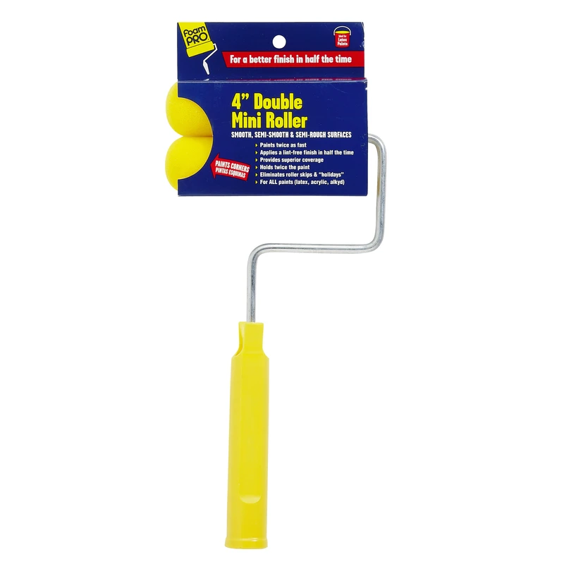 Double Mini Paint Roller Cover With Frame Foam 4 Inch Set