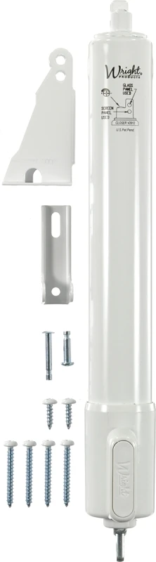 Heavy Duty Pneumatic Door Closer Tap-n-go Model In White Finish