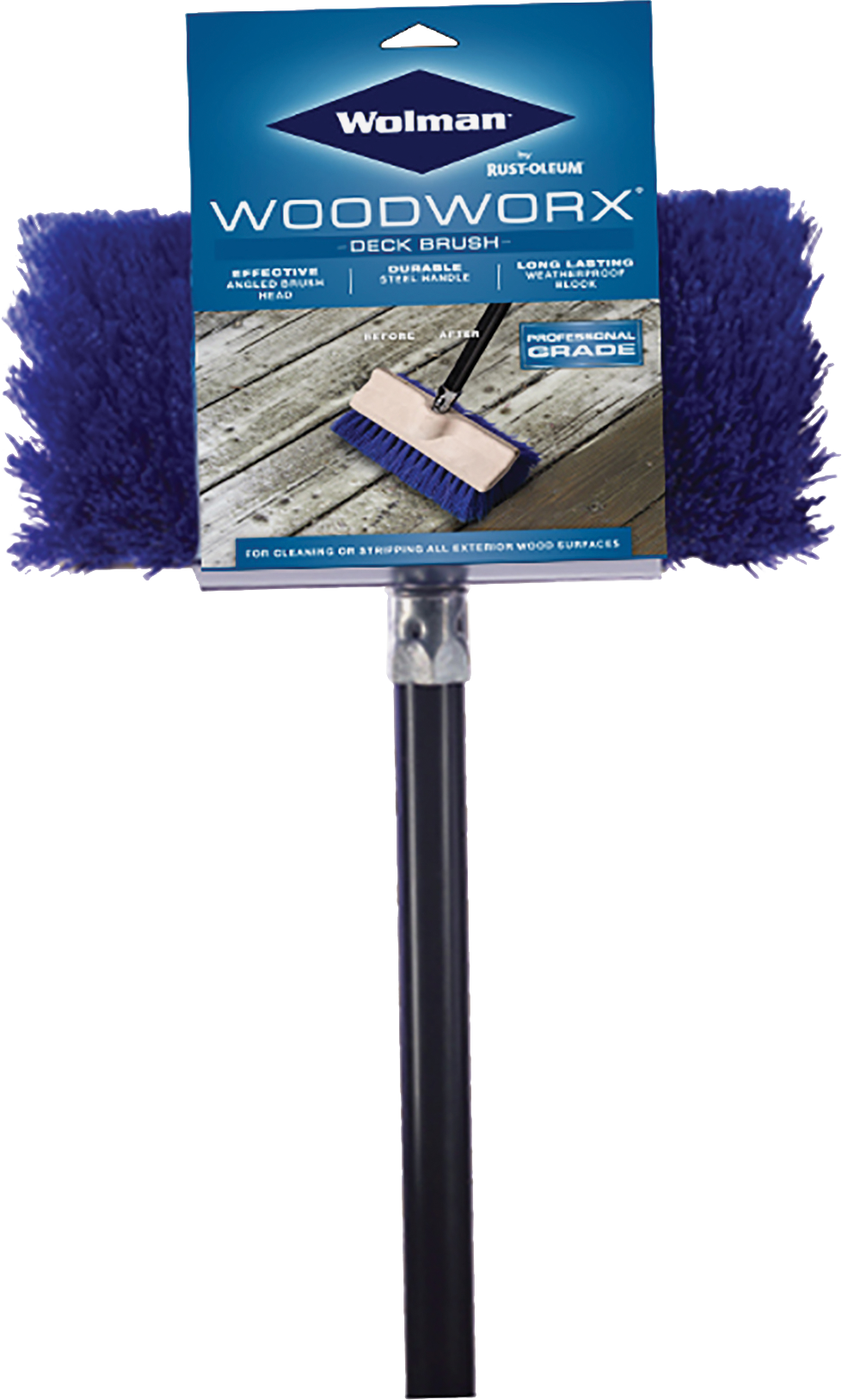 Woodworx 10-inch Deck Brush With Durable Bristles For Outdoor Cleaning