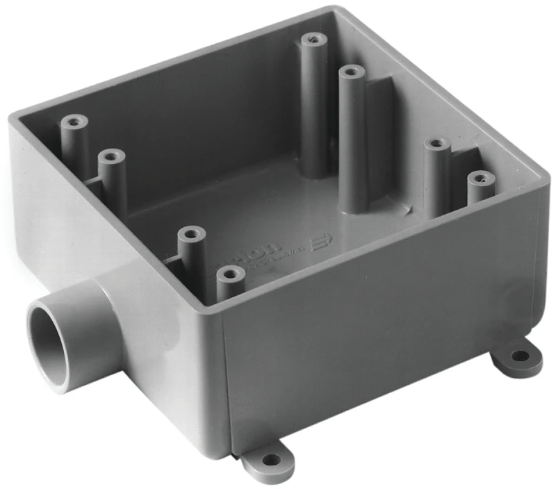 Two Gang Weatherproof Field Service End Outlet Box With Three Quarter Inch Conduit Hub