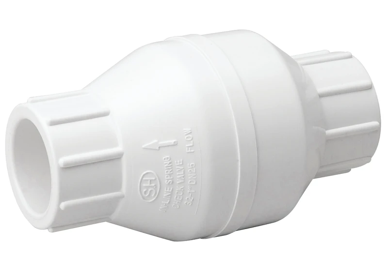 White Schedule 40 Pvc Check Valve, Solvent Weld, 1 Inch