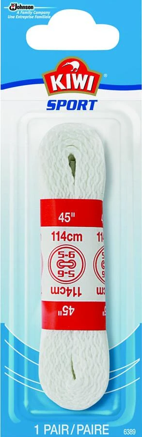 Kids Sports Flat Shoe Laces, White, 45 Inches Long
